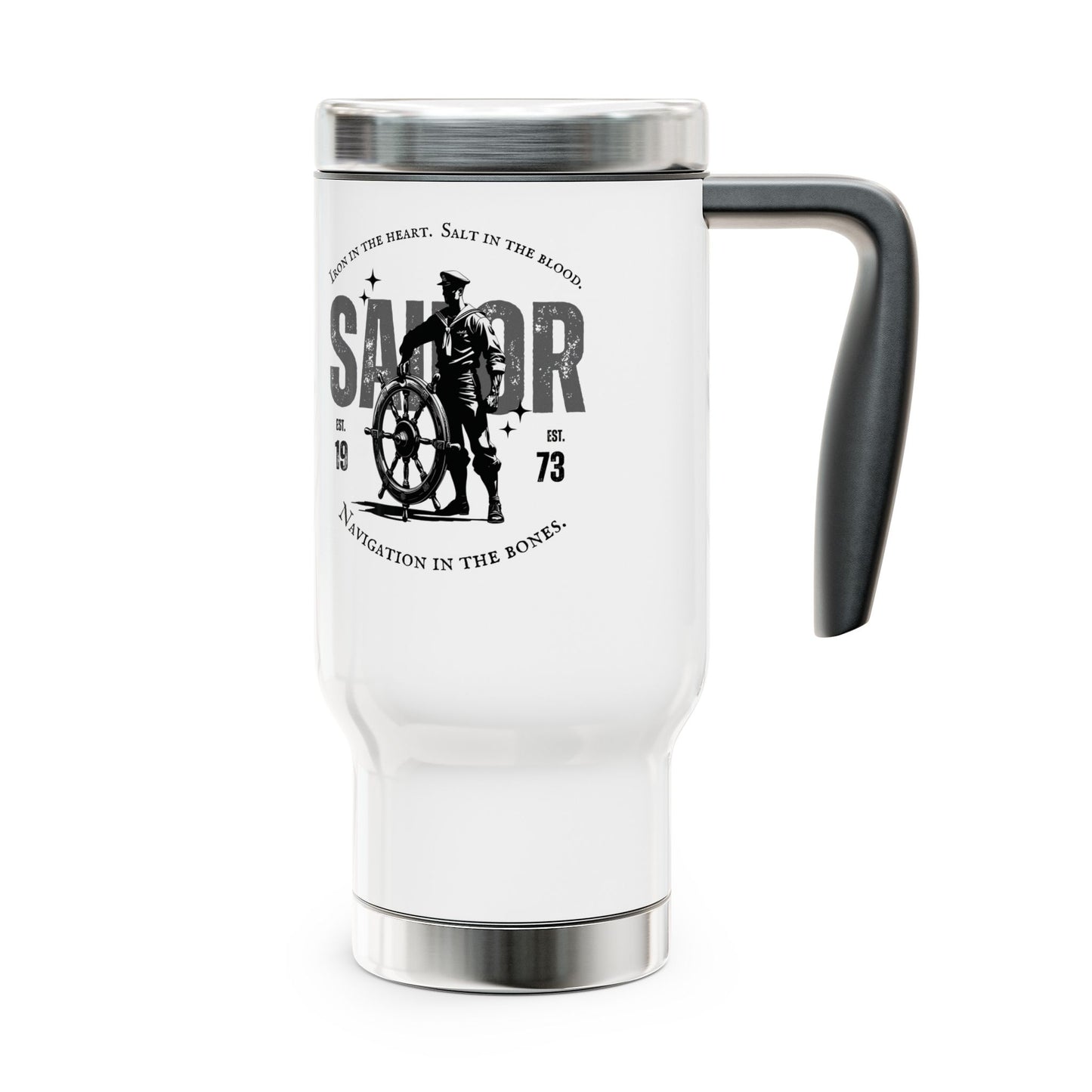 Sailor 1973 FOM 9 - Stainless Steel Travel Mug with Handle, 14oz