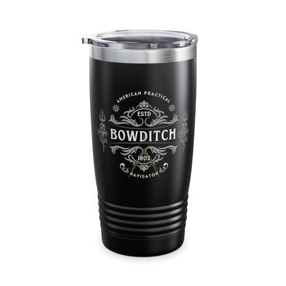 Mr. Bowditch FOM 9 20 oz tumbler with Nathaniel Bowditch artwork