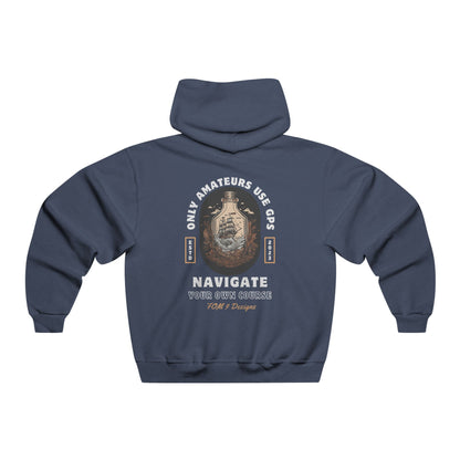 Only Amateurs Use GPS FOM 9 fleece hoodie with navigation graphic