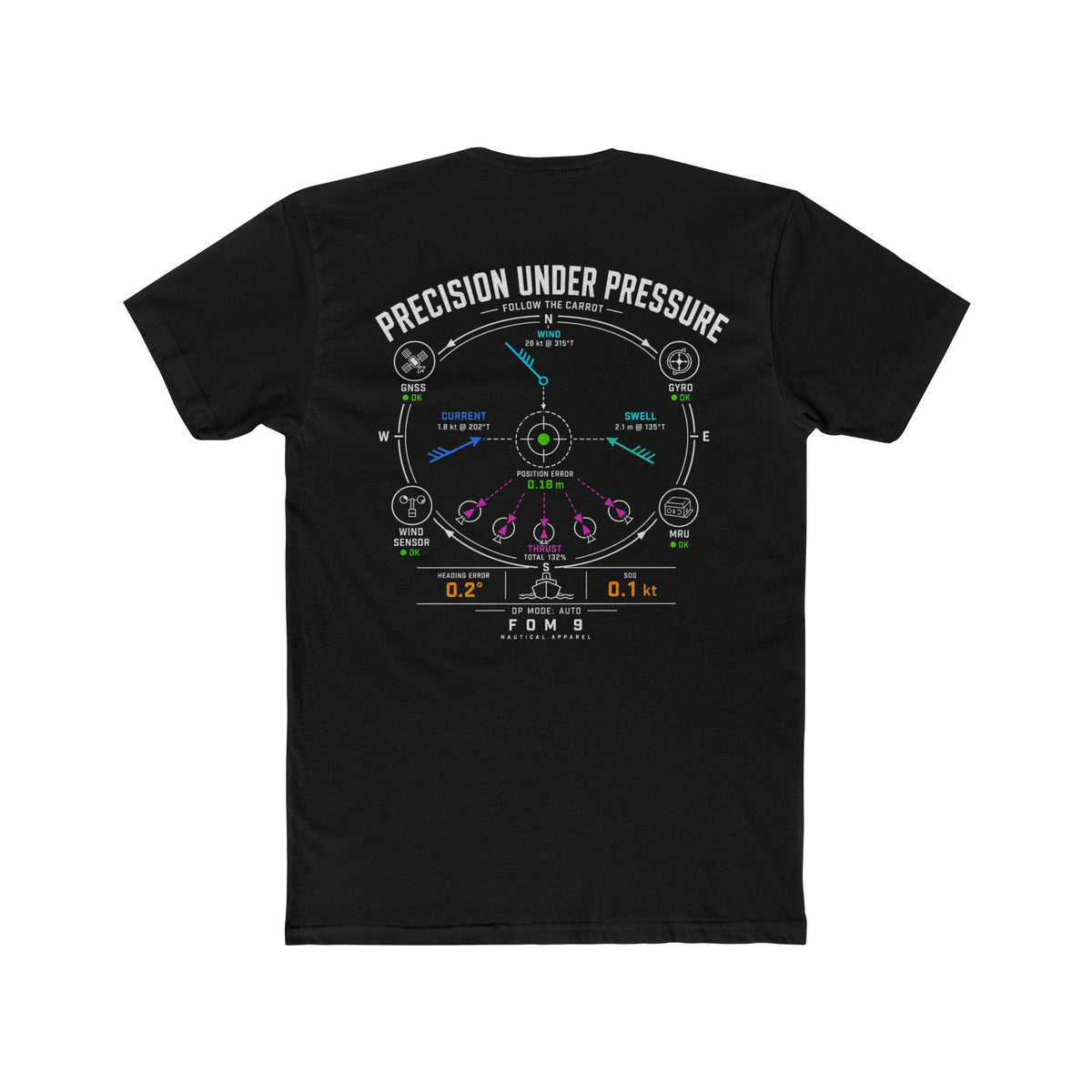 DP Chase the Carrot FOM 9 graphic tee with dynamic positioning navigation artwork