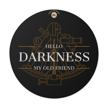 Sextant FOM 9 round vinyl sticker with celestial navigation artwork