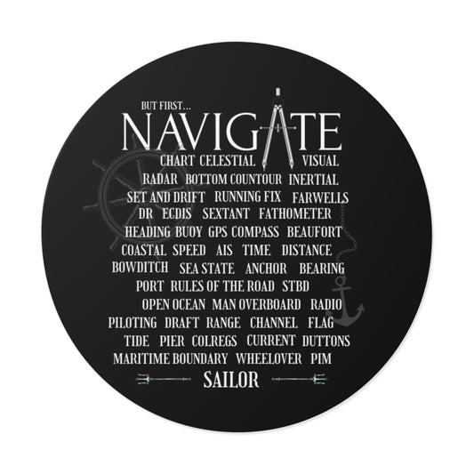 Navigate FOM 9 Round Vinyl Sticker