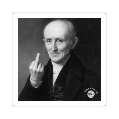Bowditch FOM 9 square sticker with Nathaniel Bowditch navigation artwork