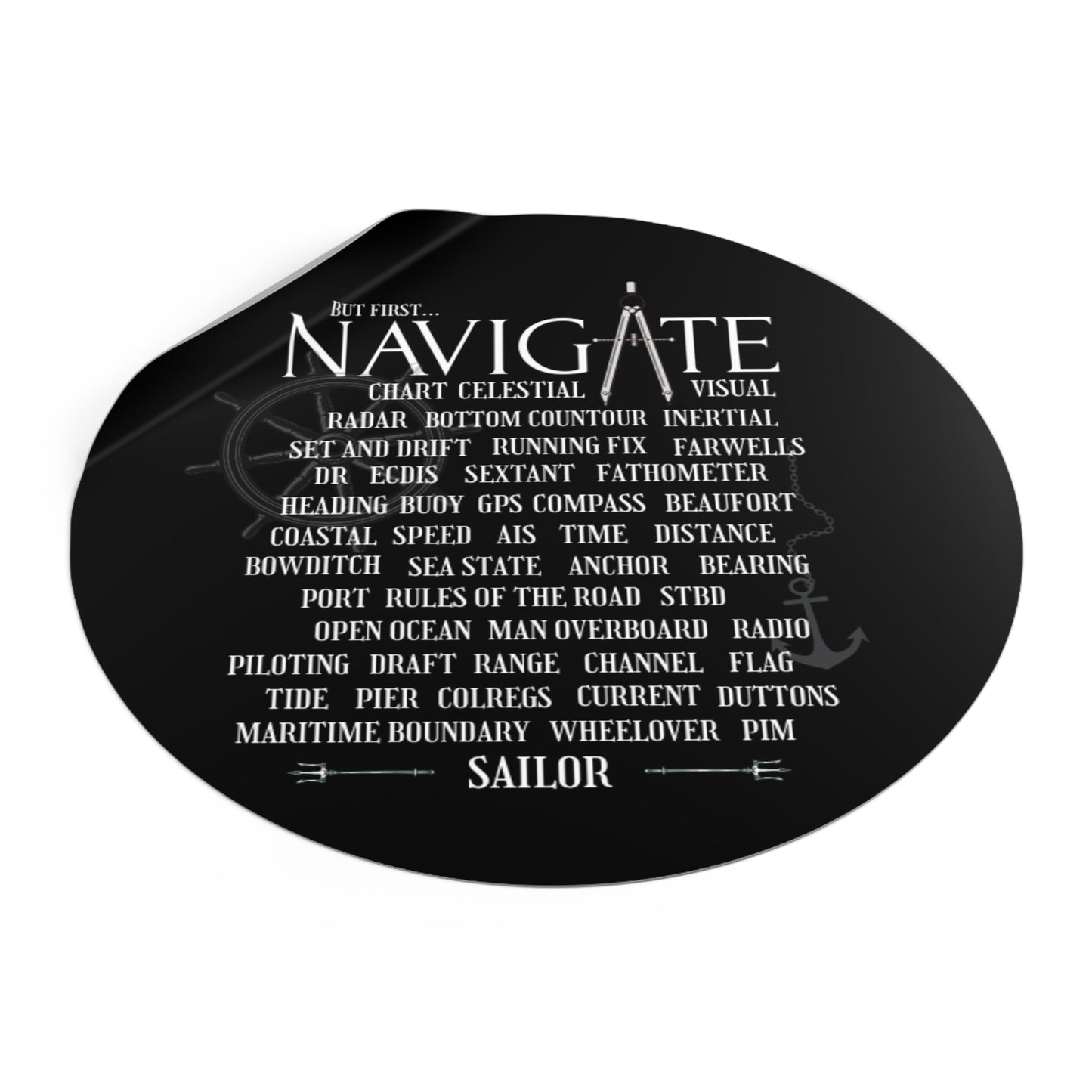 Navigate FOM 9 Round Vinyl Sticker