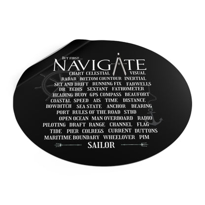 Navigate FOM 9 Round Vinyl Sticker