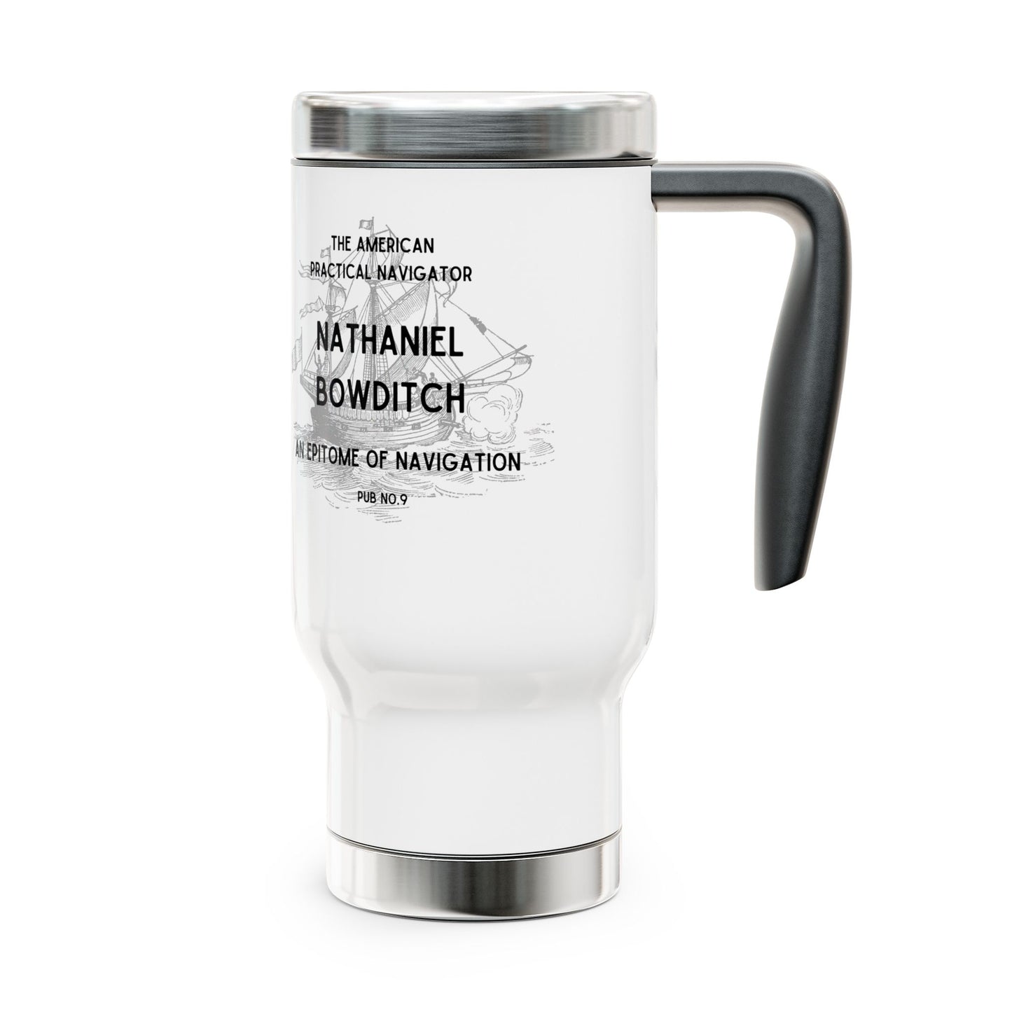 Bowditch FOM 9 - Stainless Steel Travel Mug with Handle, 14oz