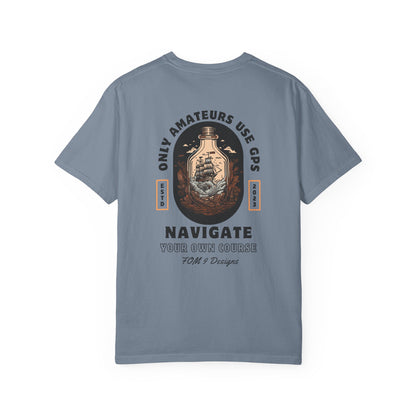 Only Amateurs Use GPS — Black Print FOM 9 Graphic Tee