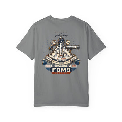 The Sextant FOM 9 graphic tee with celestial navigation sextant artwork