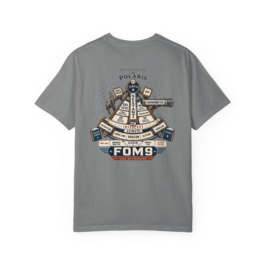The Sextant FOM 9 graphic tee with celestial navigation sextant artwork