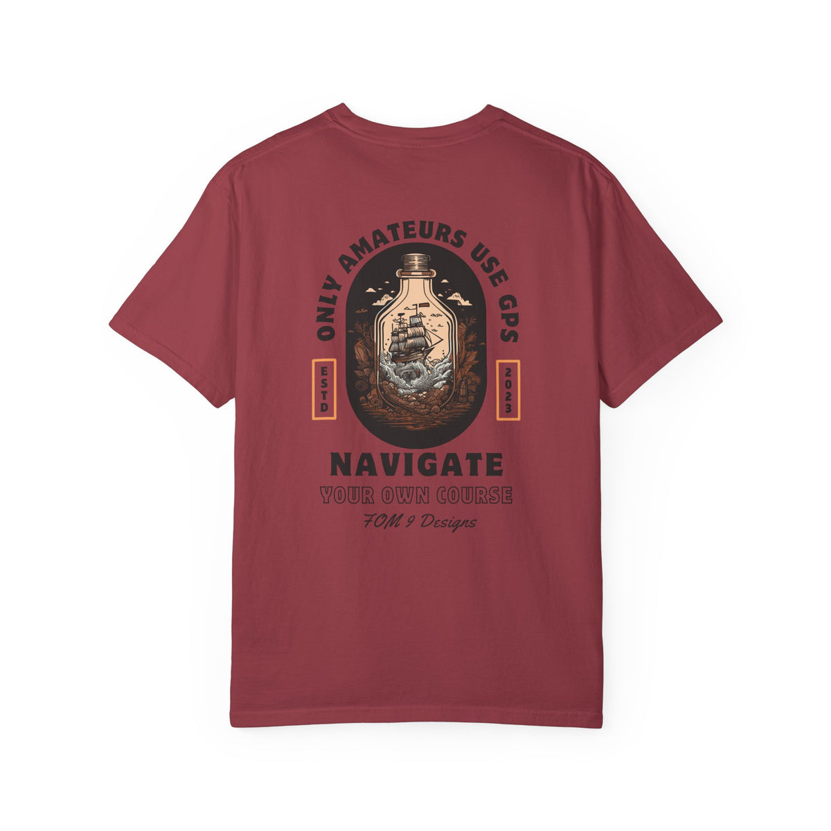 Only Amateurs Use GPS — Black Print FOM 9 Graphic Tee