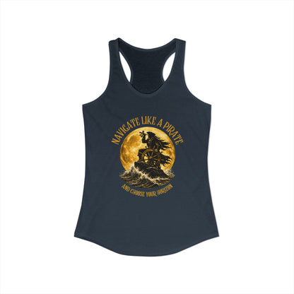 Navigate Like a Pirate FOM 9 Racerback Tank
